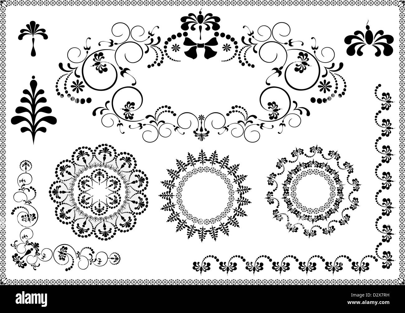 Beautiful frame and corner of the flourishes Stock Photo - Alamy
