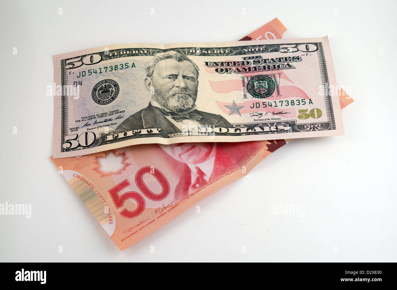 American and canadian dollars hi-res stock photography and images