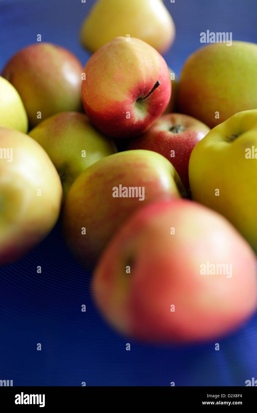 Berlin, Germany, apples in a blue glass bowl Stock Photo Alamy