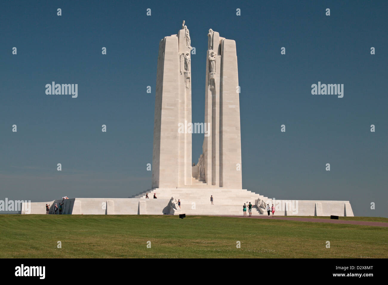 The central pylons at the Canadian World War One Memorial at the Vimy ...