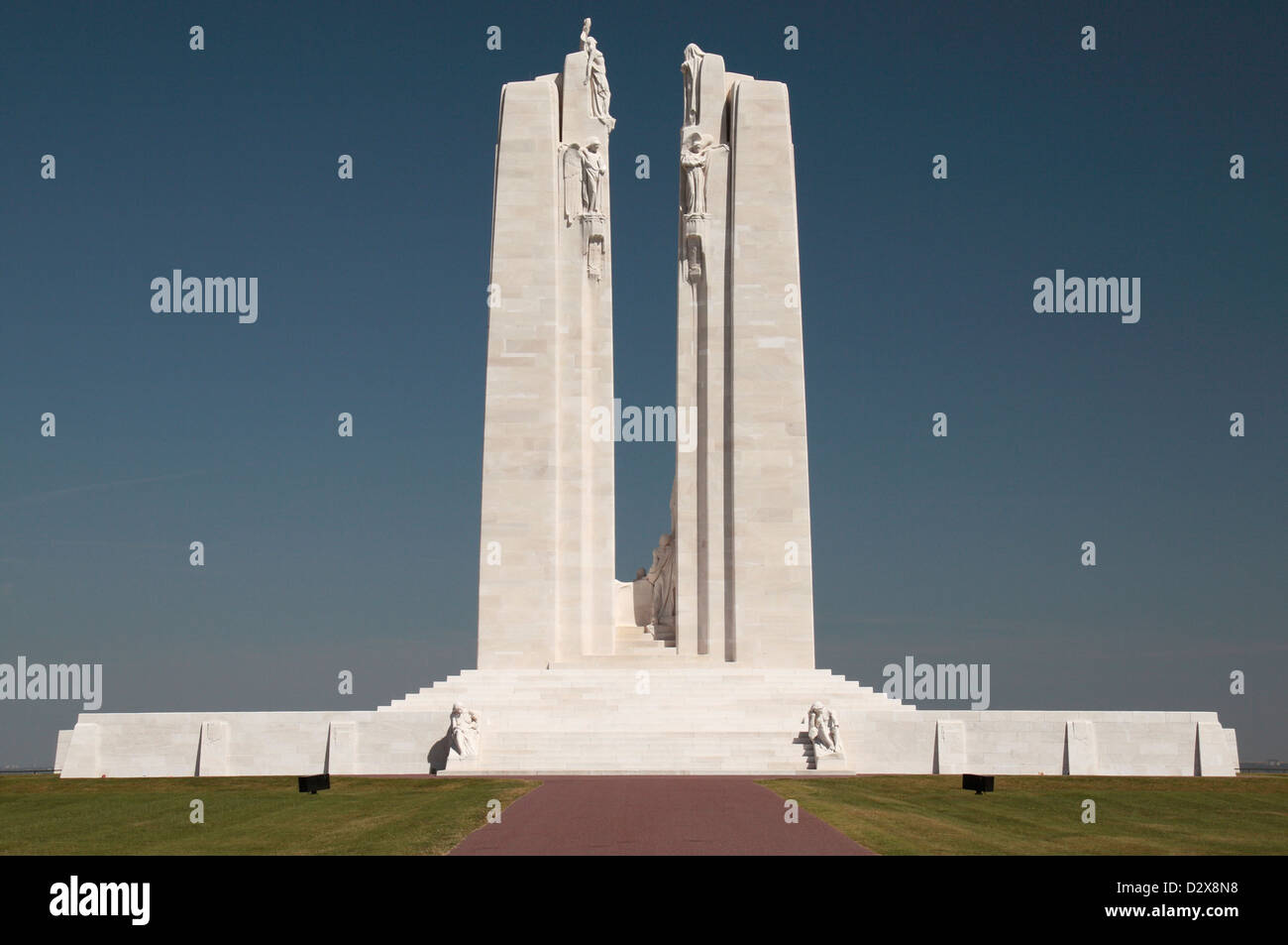 The central pylons at the Canadian World War One Memorial at the Vimy ...