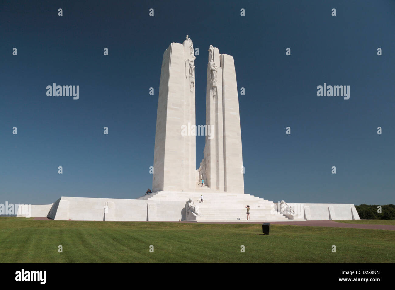 The central pylons at the Canadian World War One Memorial at the Vimy ...