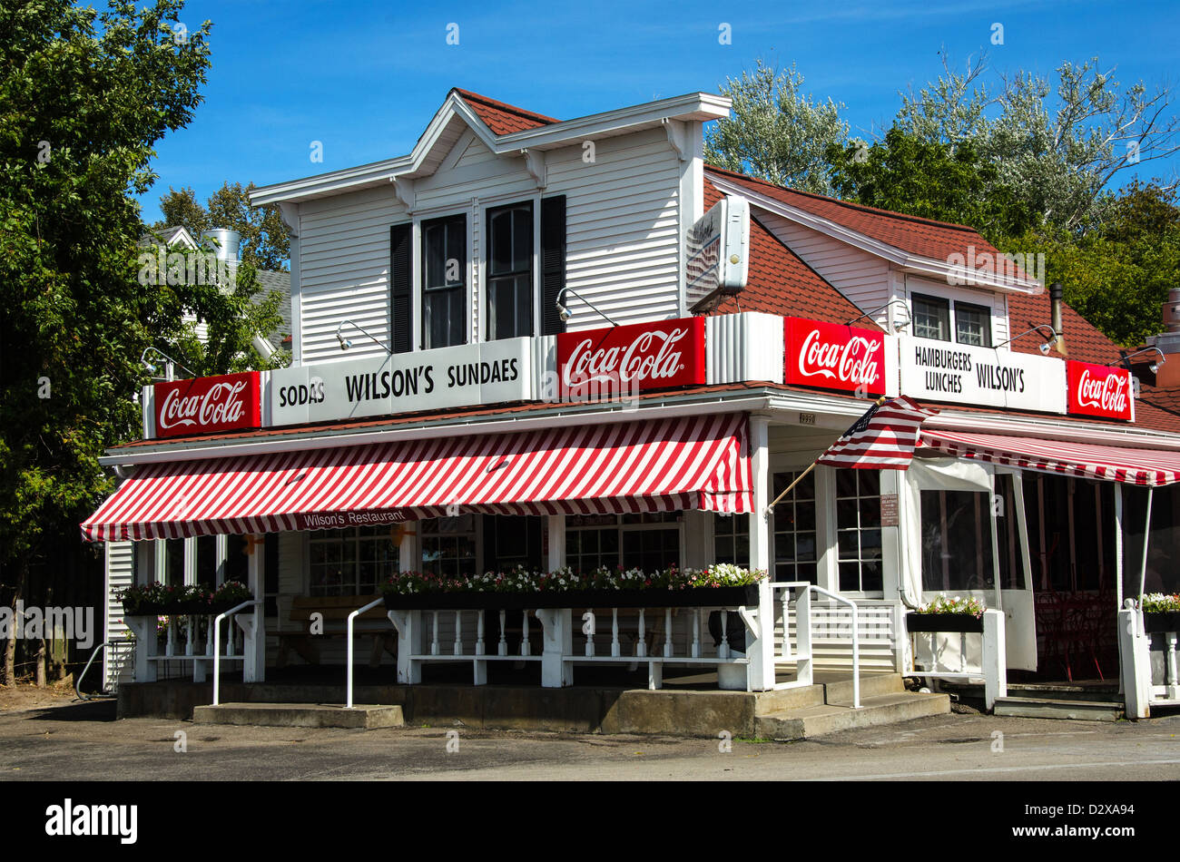Wilson's Restaurant and Ice Cream Parlor in the Door County town of Ephraim, Wisconsin Stock Photo