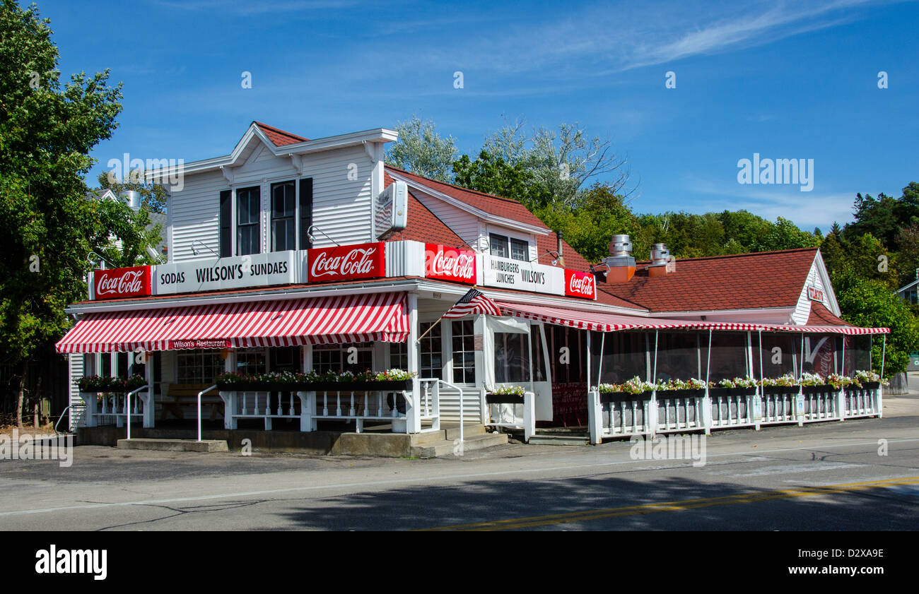 Wilson's Restaurant and Ice Cream Parlor in the Door County  town of Ephraim Wisconsin Stock Photo