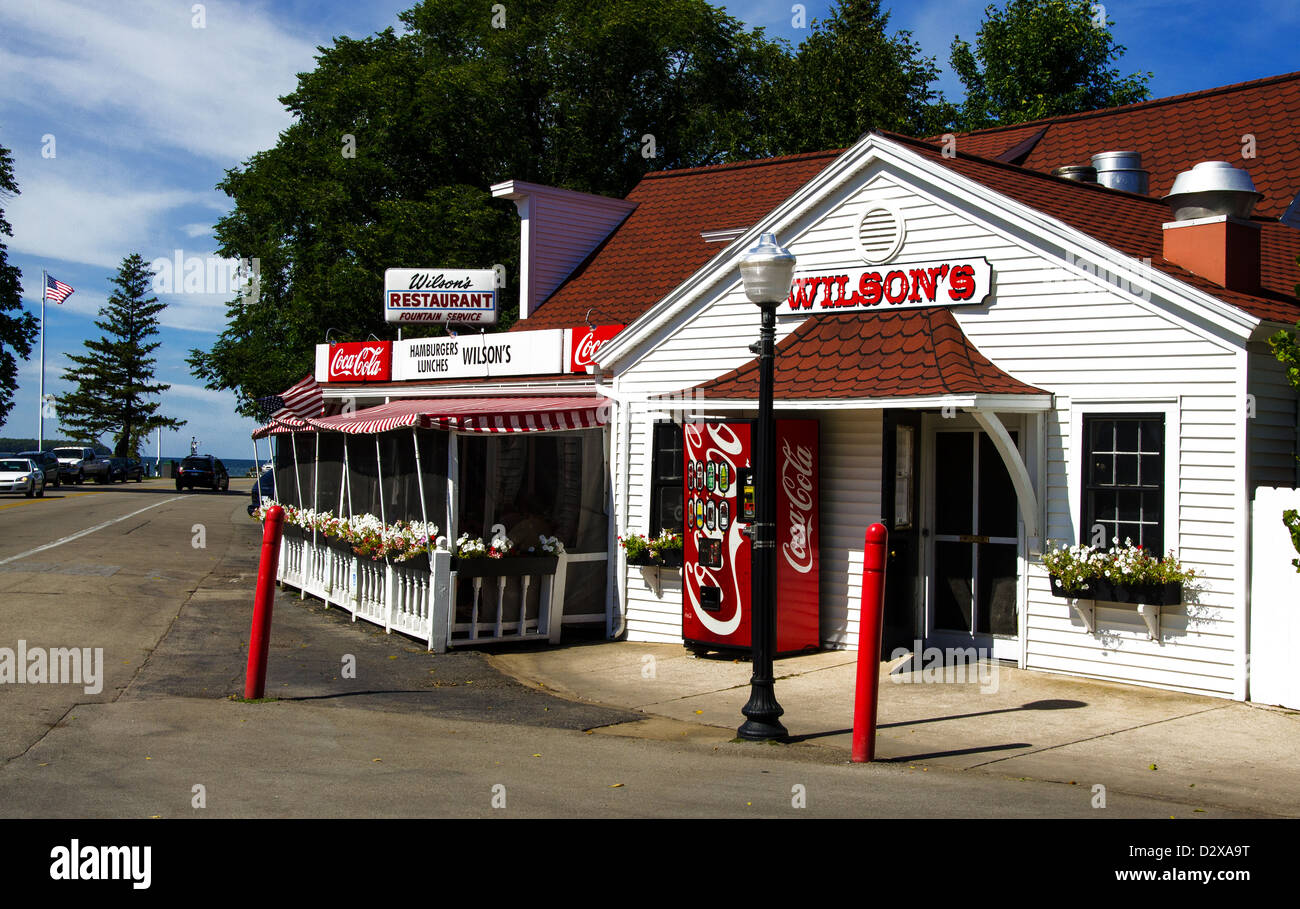 Wilson's Restaurant and Ice Cream Parlor  is a popular restaurant in the Door County   town of Ephraim, Wisconsin Stock Photo
