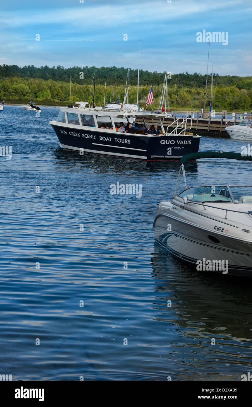 Scenic Boat Tours of Green Bay in the Door County town of Fish Creek Wisconsin Stock Photo