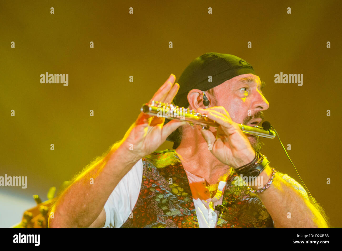Legendary flutist and singer Ian Anderson of Jethro Tull, 2012 Stock