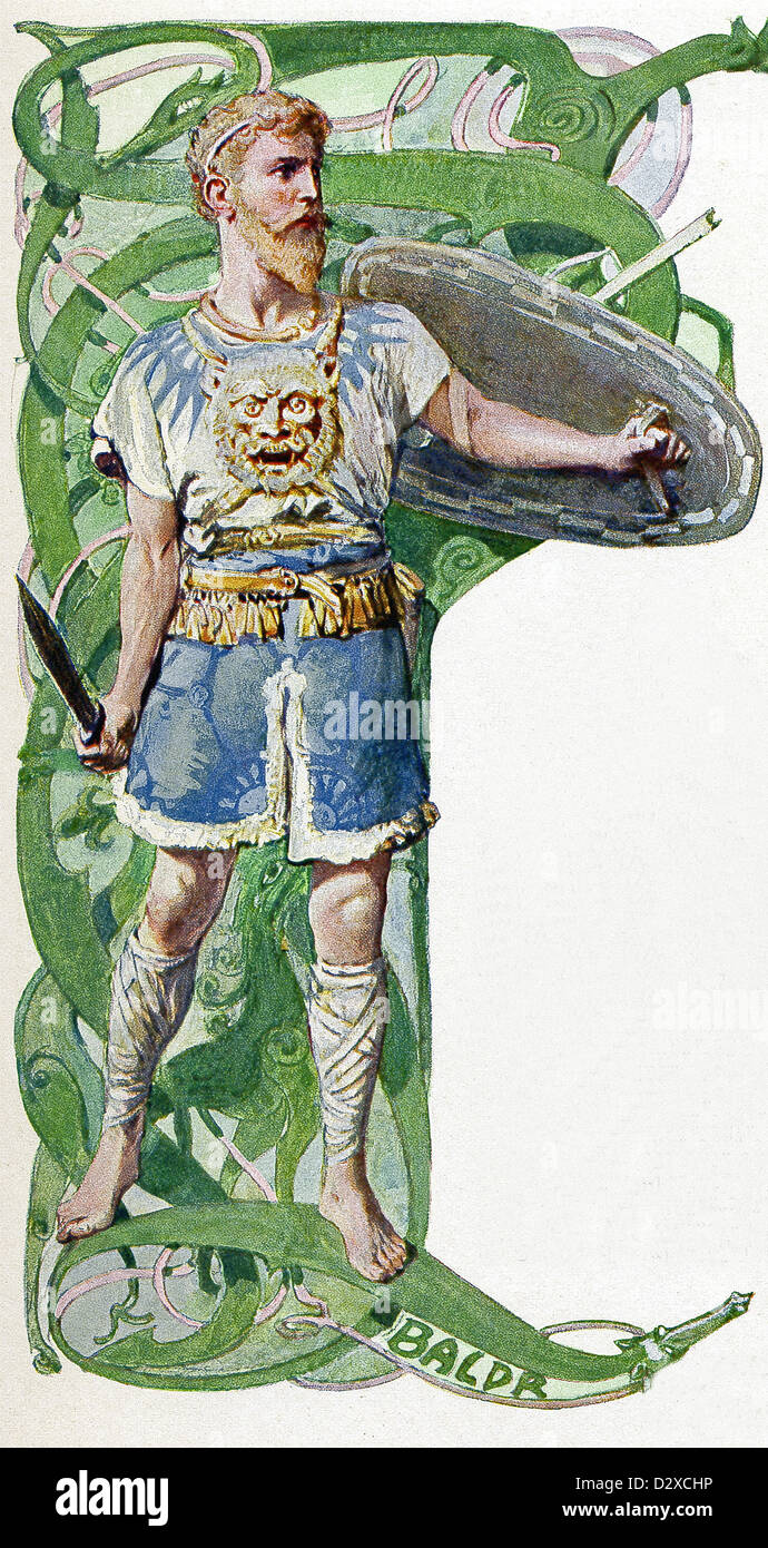 According to Norse mythology, Balder (also Baldr and Baldur) is the Norse god of peace and light and spring. Stock Photo