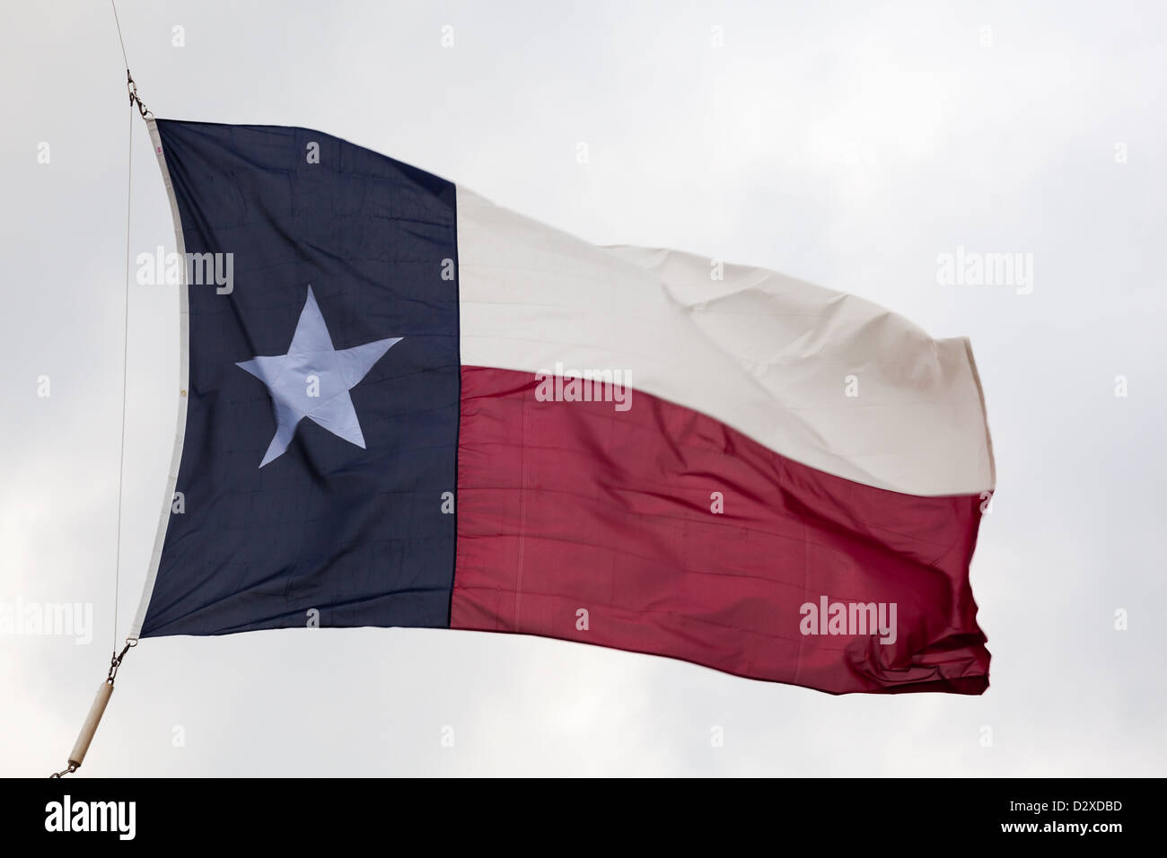 The flag of the State Of Texas, U.S.A. flowing in the wind. Stock Photo