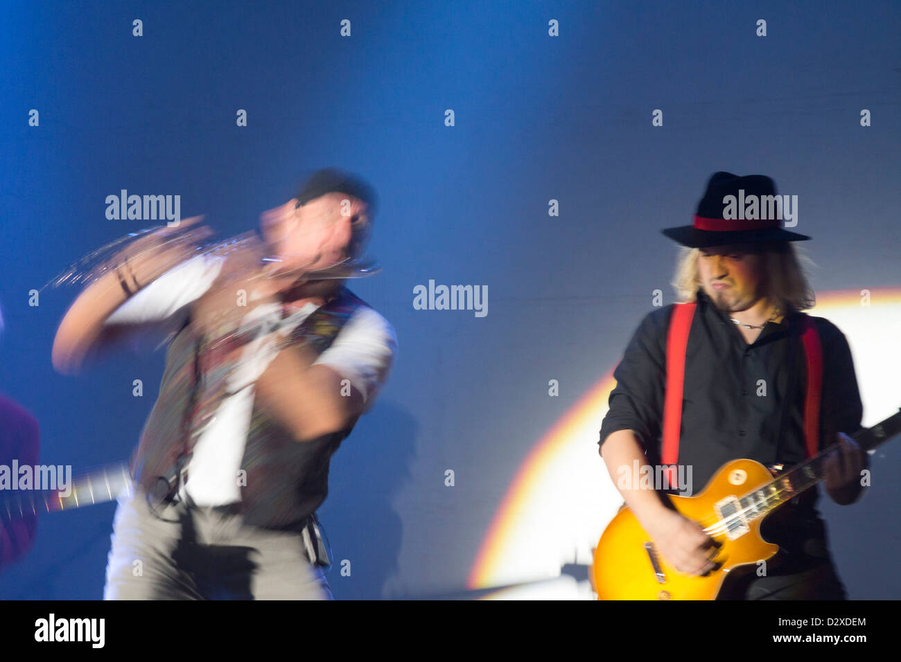 Flutist and singer Ian Anderson, of Jethro Tull fame, with his