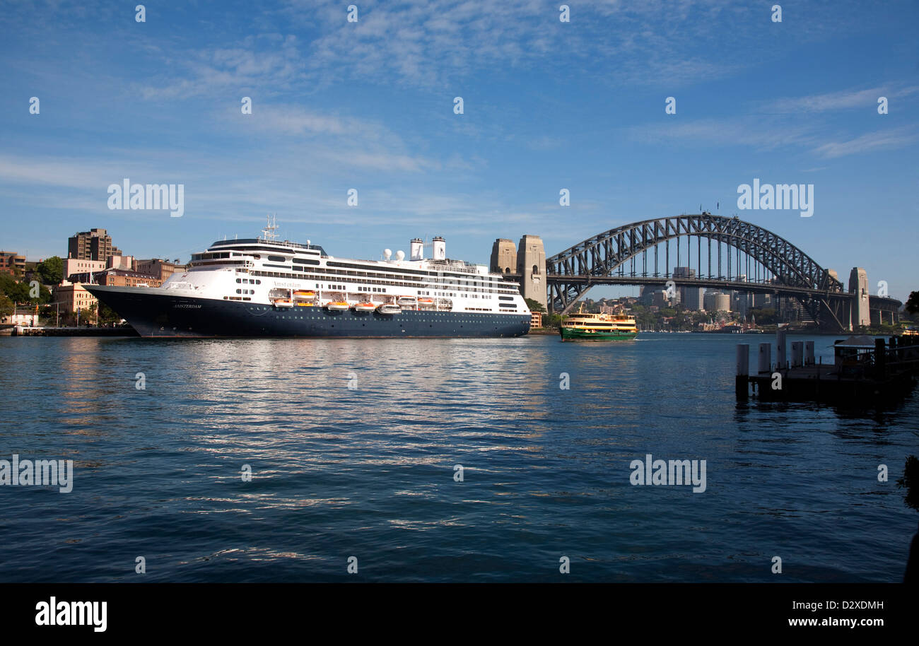 'Amsterdam' Cruise Ship at Overseas Terminal Circular Quay Sydney Australia Stock Photo
