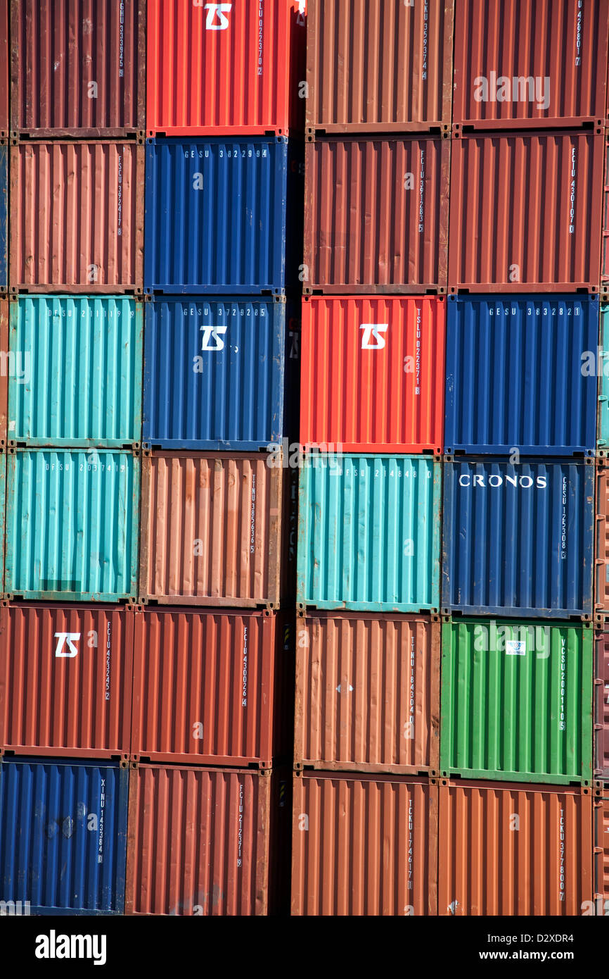Colourful Shipping containers stacked at Port Botany Sydney Australia Stock Photo Alamy