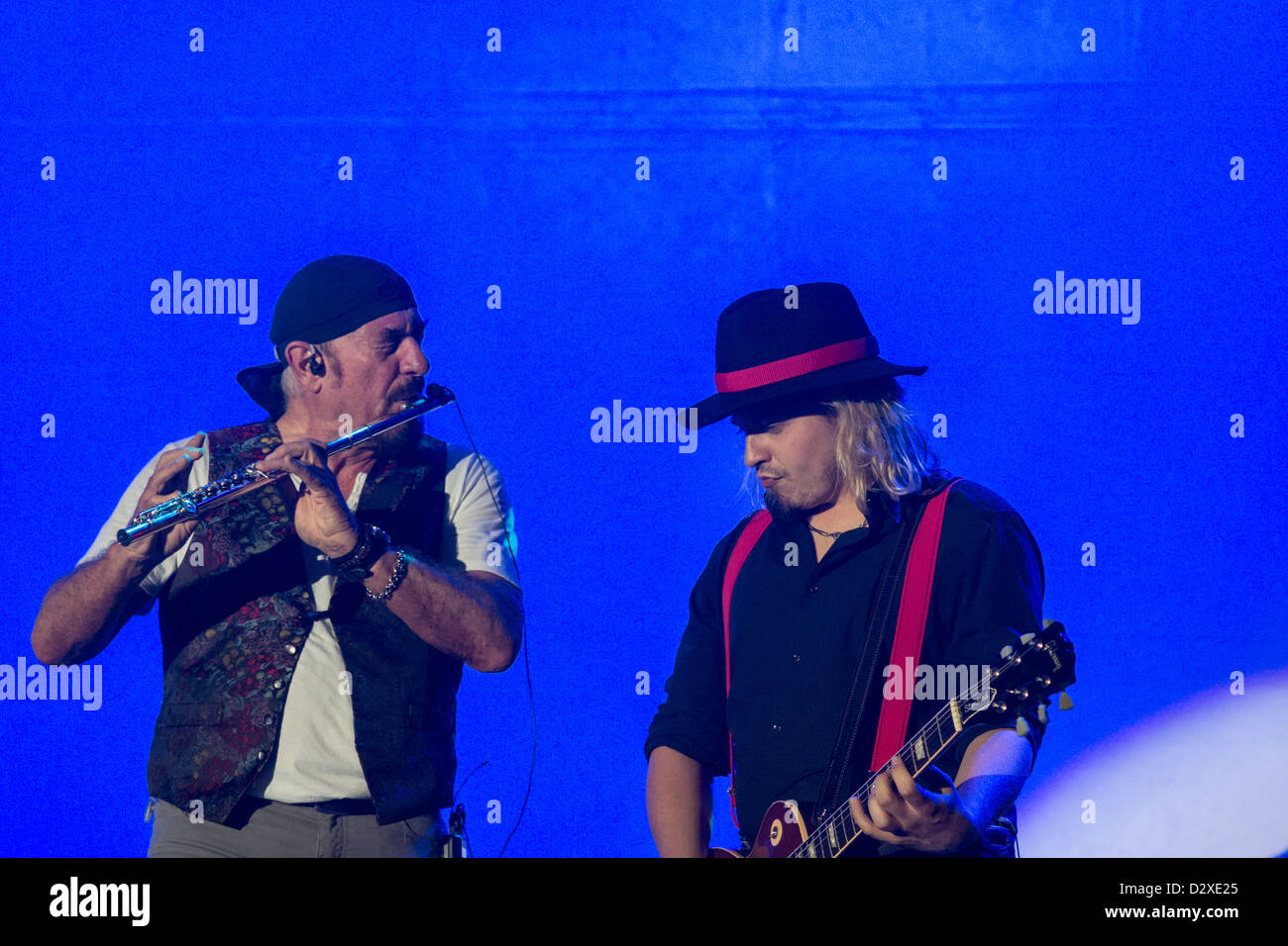 Flutist and singer Ian Anderson, of Jethro Tull fame, with his