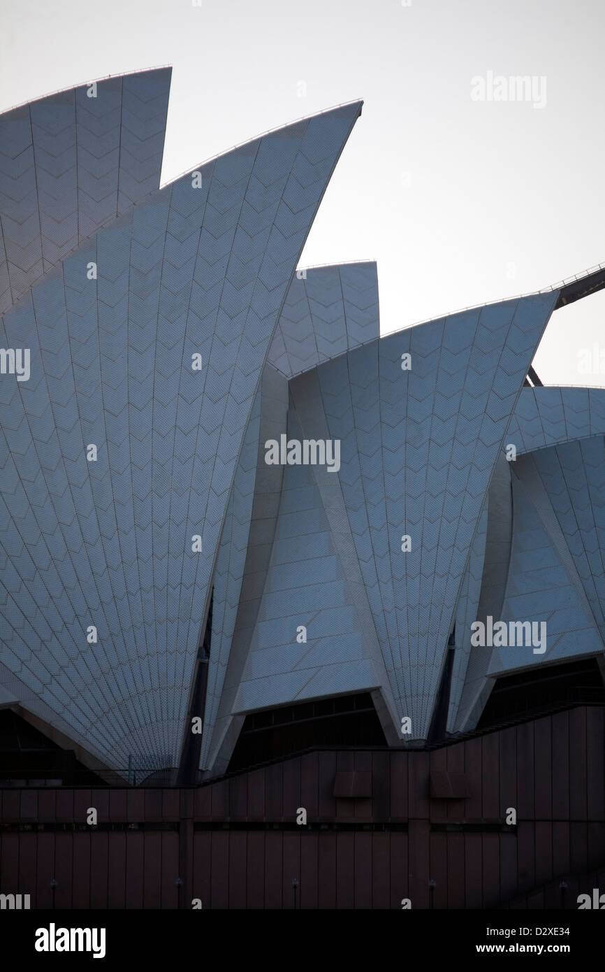 Detail of the Sydney Opera House in the late afternoon Sydney Australia Stock Photo