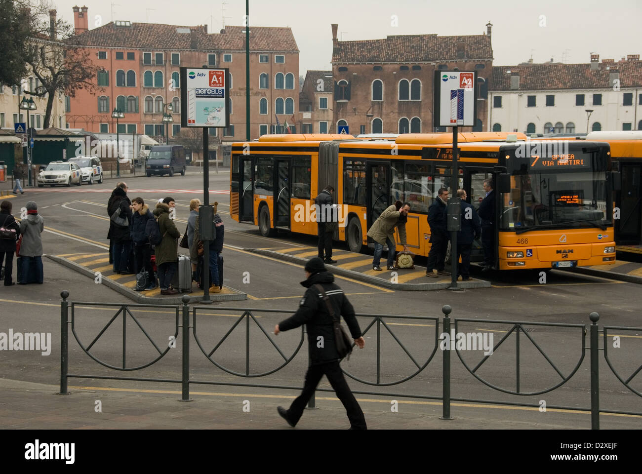 PIAZZALE ROMA BUS STATION in winter Stock Photo