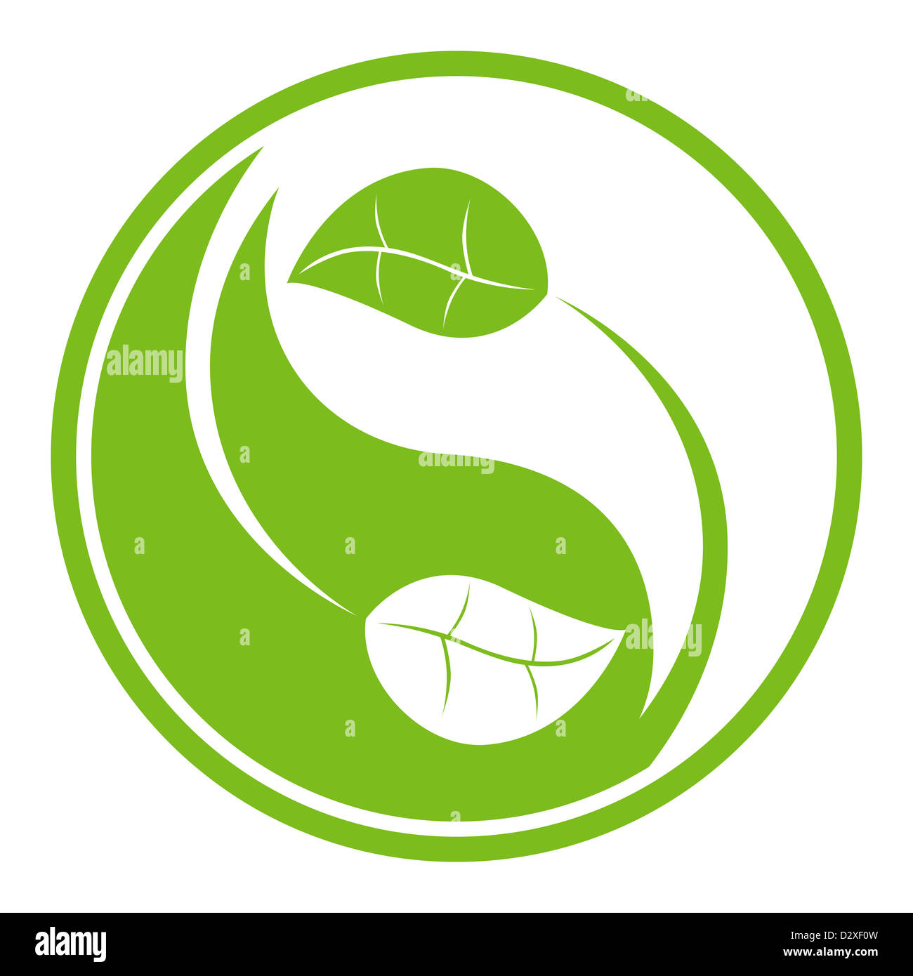 Vector illustration of natural themed yin yang symbol Stock Photo - Alamy