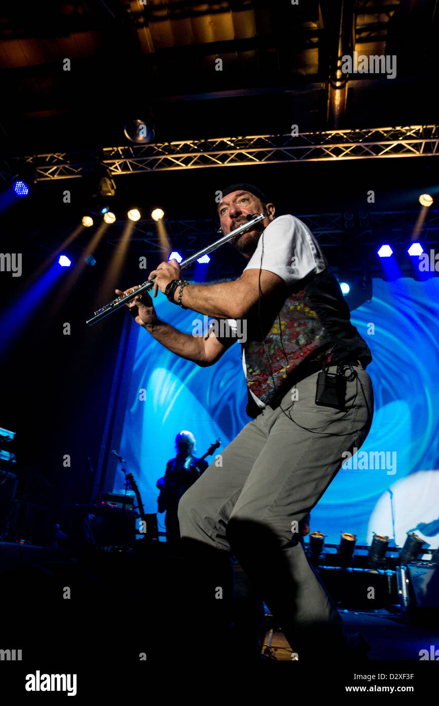 Flutist and singer Ian Anderson, of Jethro Tull fame, performs in Tel