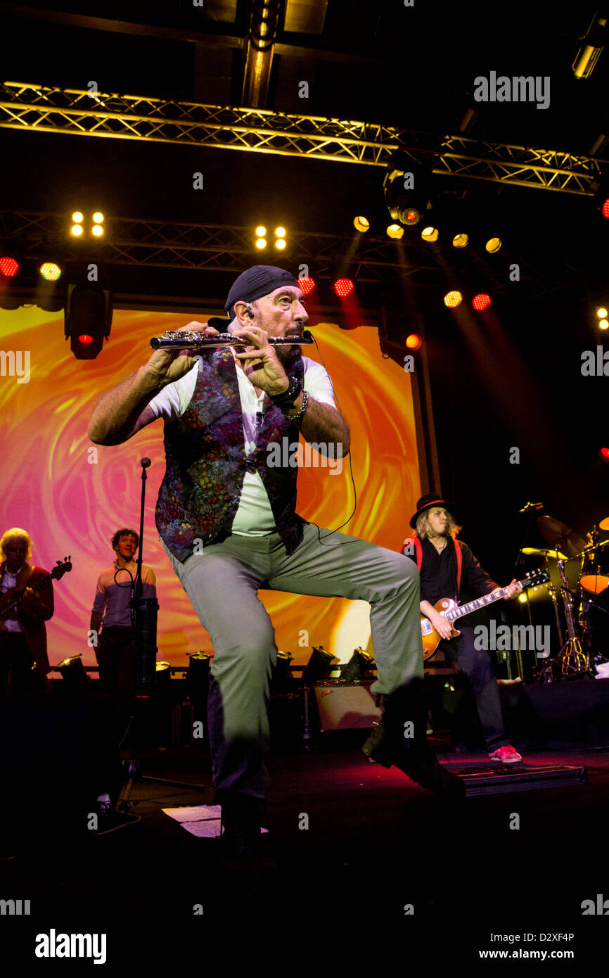 Flutist and singer Ian Anderson, of Jethro Tull fame, performs in Tel