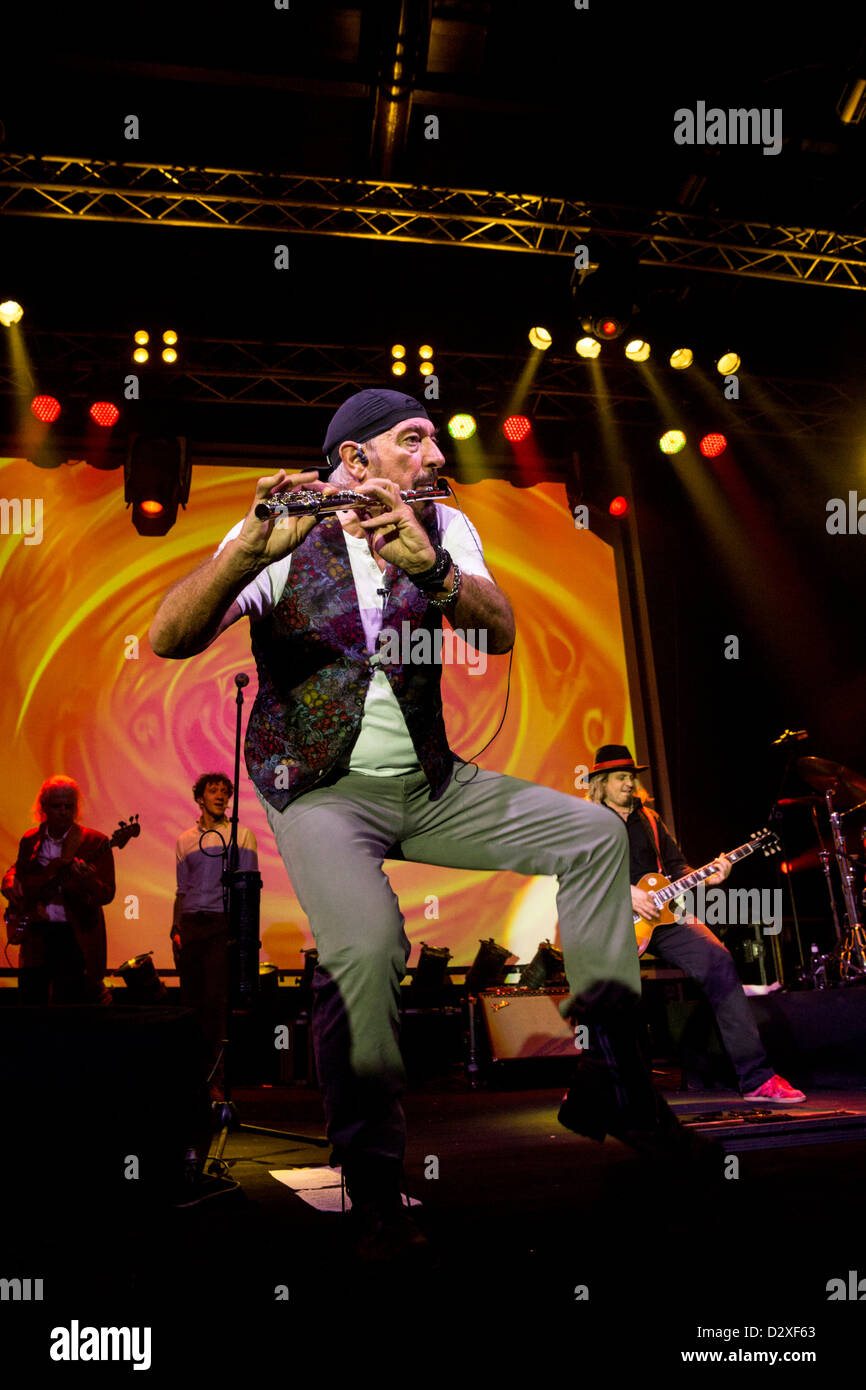 Flutist and singer Ian Anderson, of Jethro Tull fame, performs in Tel
