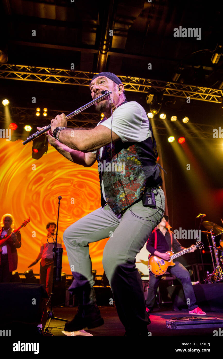 Flutist and singer Ian Anderson, of Jethro Tull fame, performs in Tel