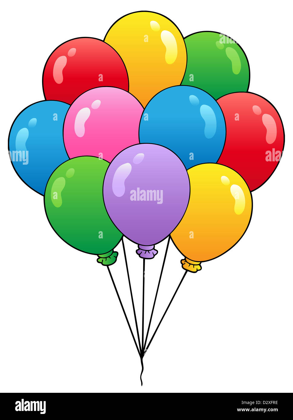 Group Of Cartoon Balloons 1 Isolated Illustration Stock Photo Alamy