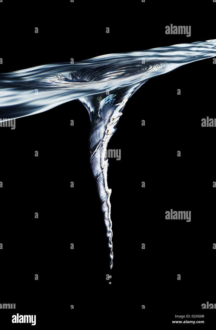 Vortex forming in water Stock Photo