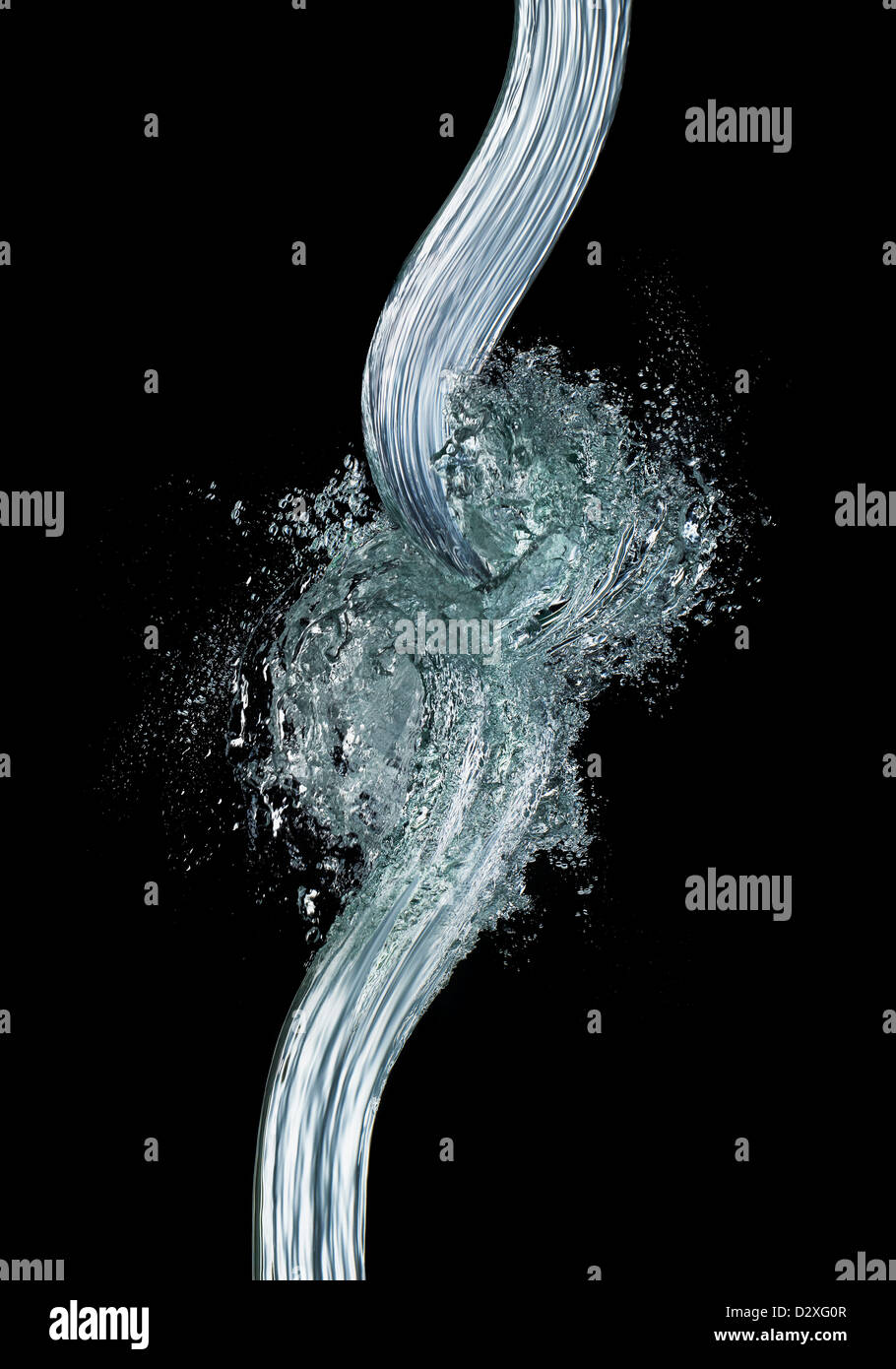 Wave pattern forming from water Stock Photo