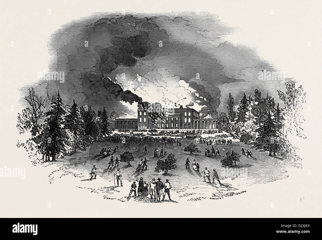 DESTRUCTION OF CAVERSHAM PARK HOUSE BY FIRE Stock Photo Alamy
