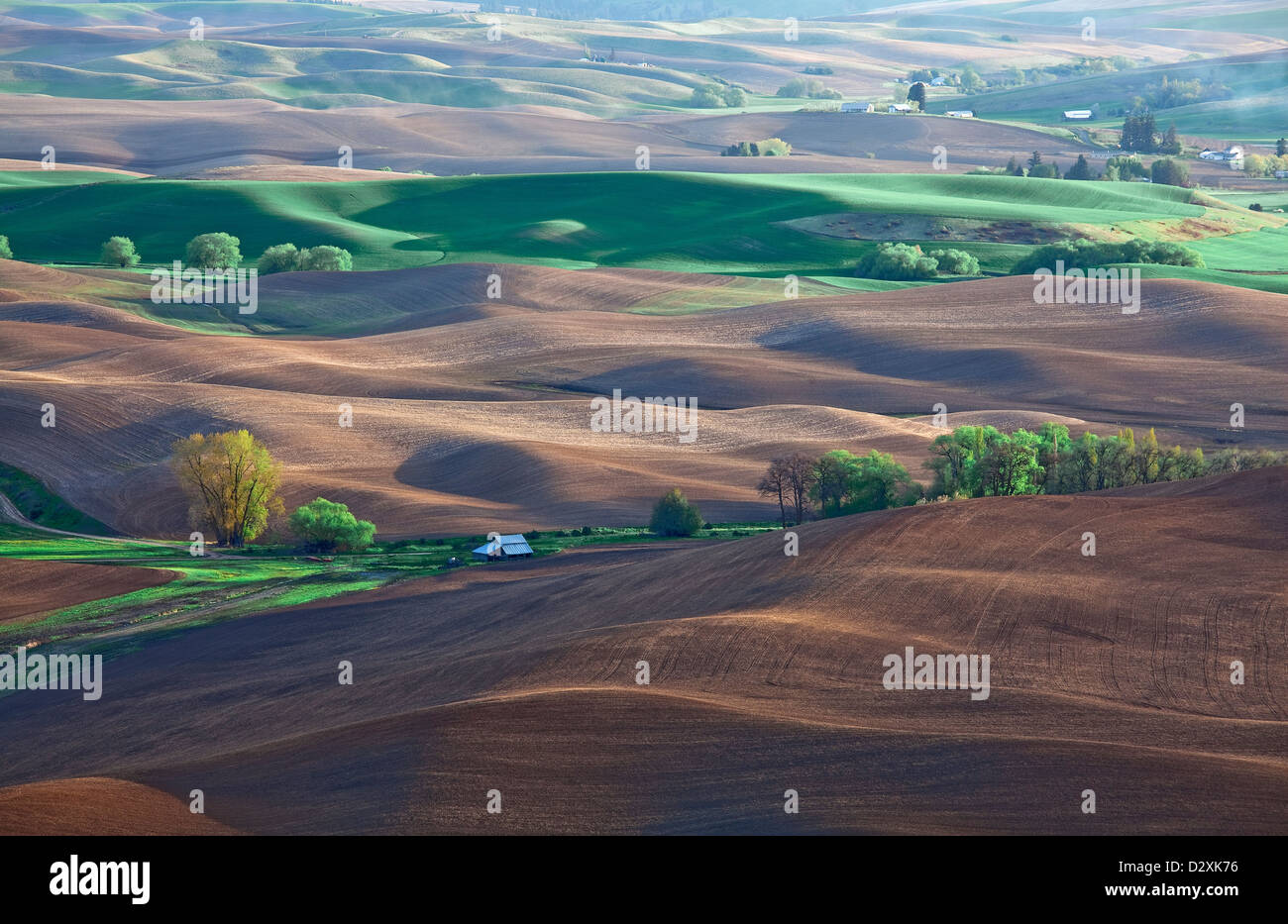 View of rolling landscape Stock Photo