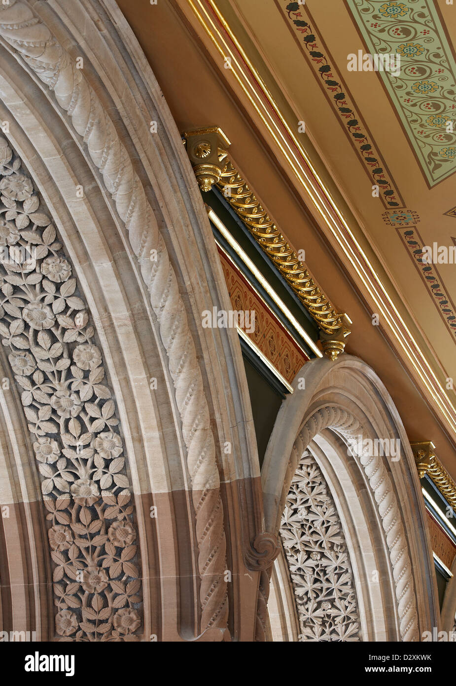 St Pancras Hotel, London, United Kingdom. Architect: Sir Giles Gilbert Scott with Richard Griffiths Arc, 2011. Stock Photo