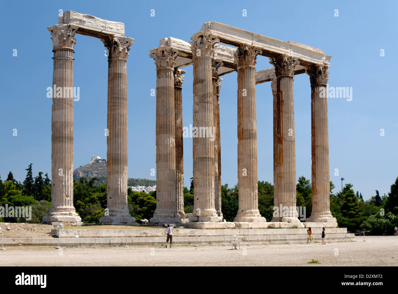 Athens. Greece. The massive remains Temple of Olympian Zeus (Olympieion), the largest surviving ancient temple in Greece Stock Photo