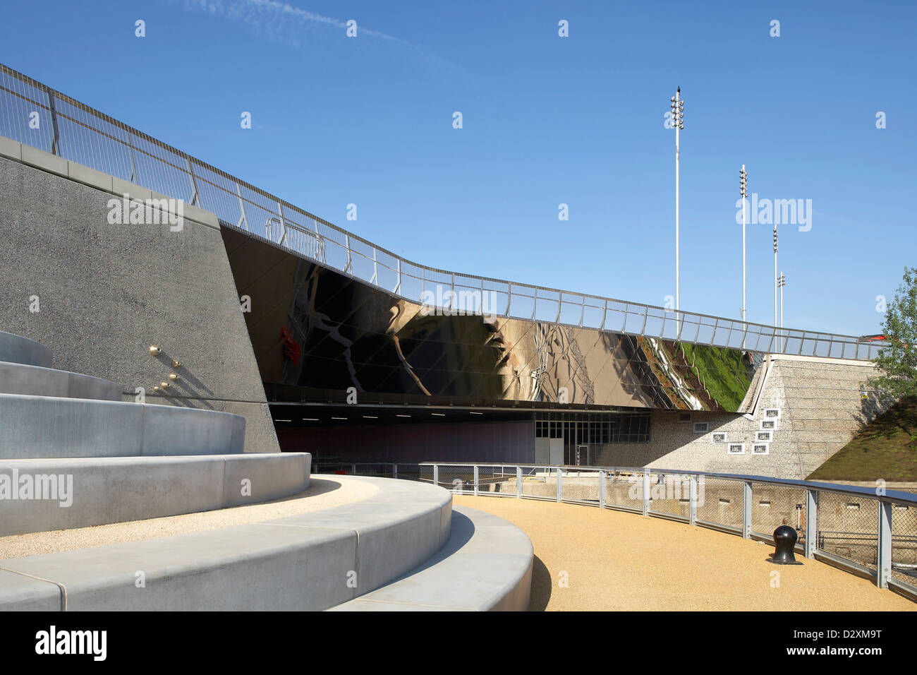 Olympic Bridge, London, United Kingdom. Architect: heneghan peng architects, 2012. Bridge crossing River Lea. Stock Photo