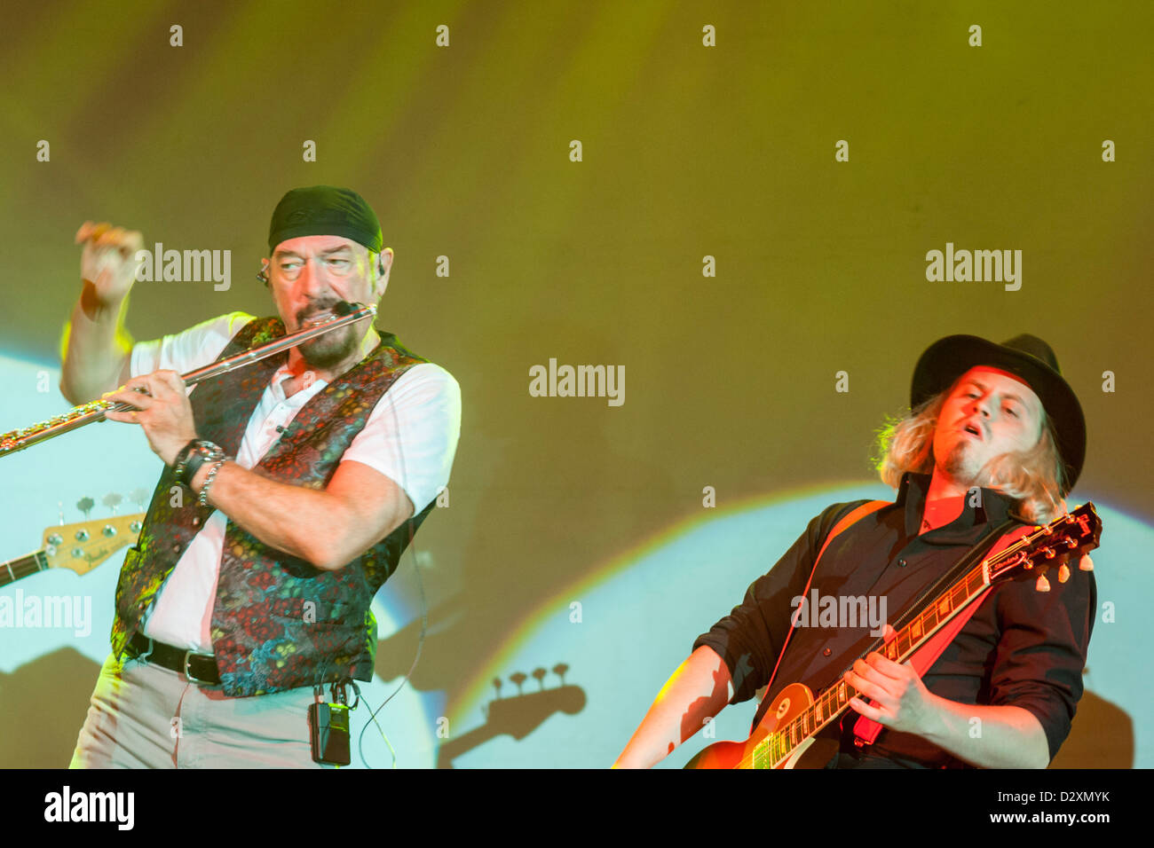 Flutist and singer Ian Anderson, of Jethro Tull fame, with his