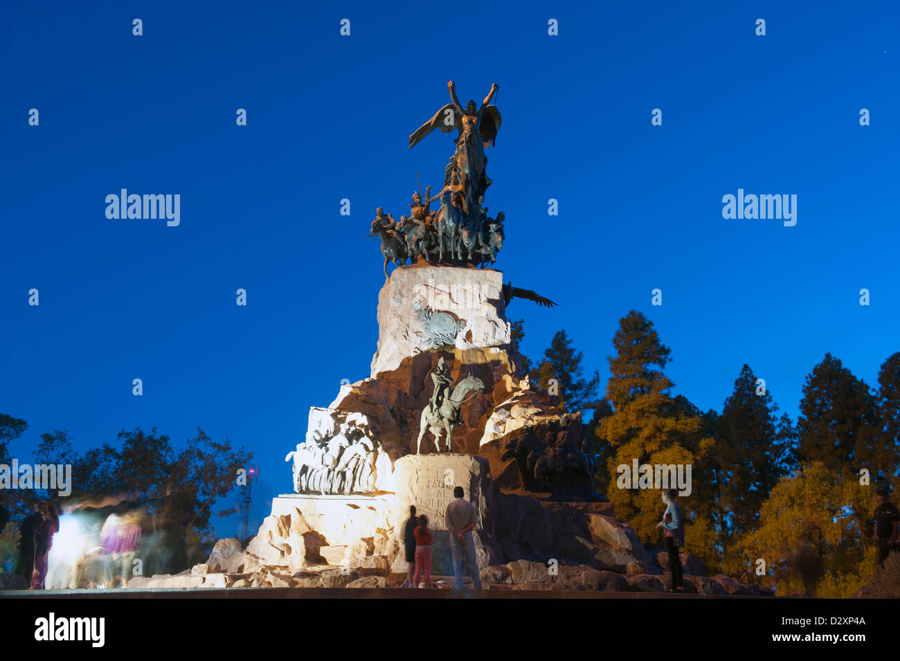 Cerro de la Gloria statue, monument honouring San Martin, Parque General San Martin, Mendoza, Argentina, South America Stock Photo