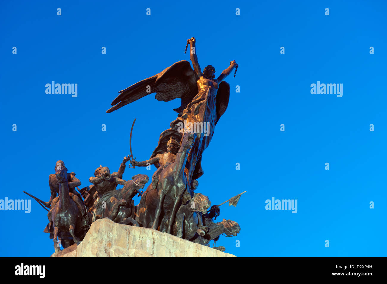 Cerro de la Gloria statue, monument honouring San Martin, Parque General San Martin, Mendoza, Argentina, South America Stock Photo