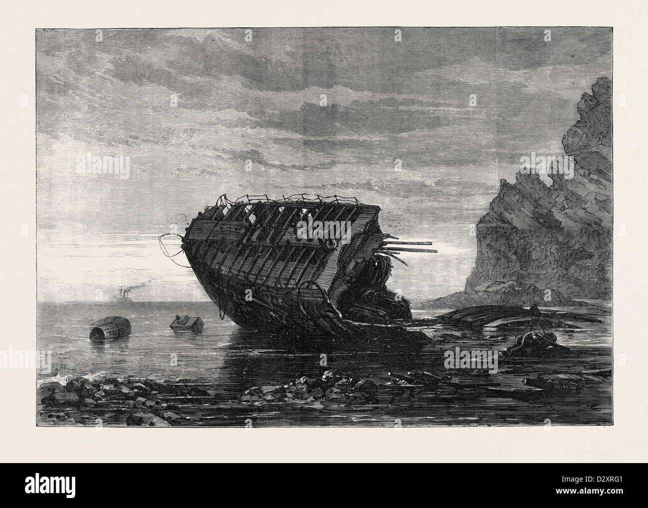 WRECK OF A SHIP 1871 Stock Photo