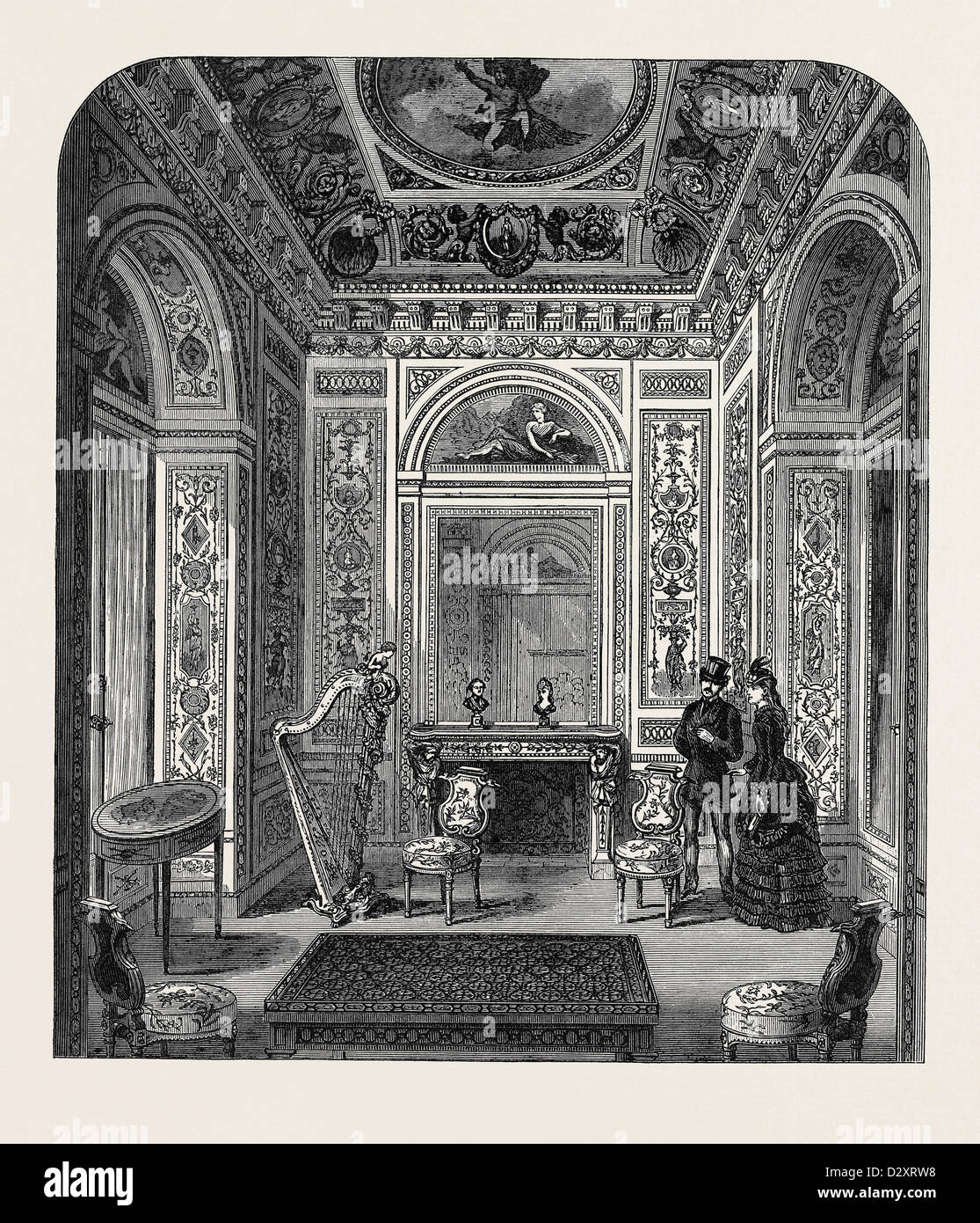 MARIE ANTOINETTE'S BOUDOIR SOUTH KENSINGTON MUSEUM LONDON 1871 Stock Photo