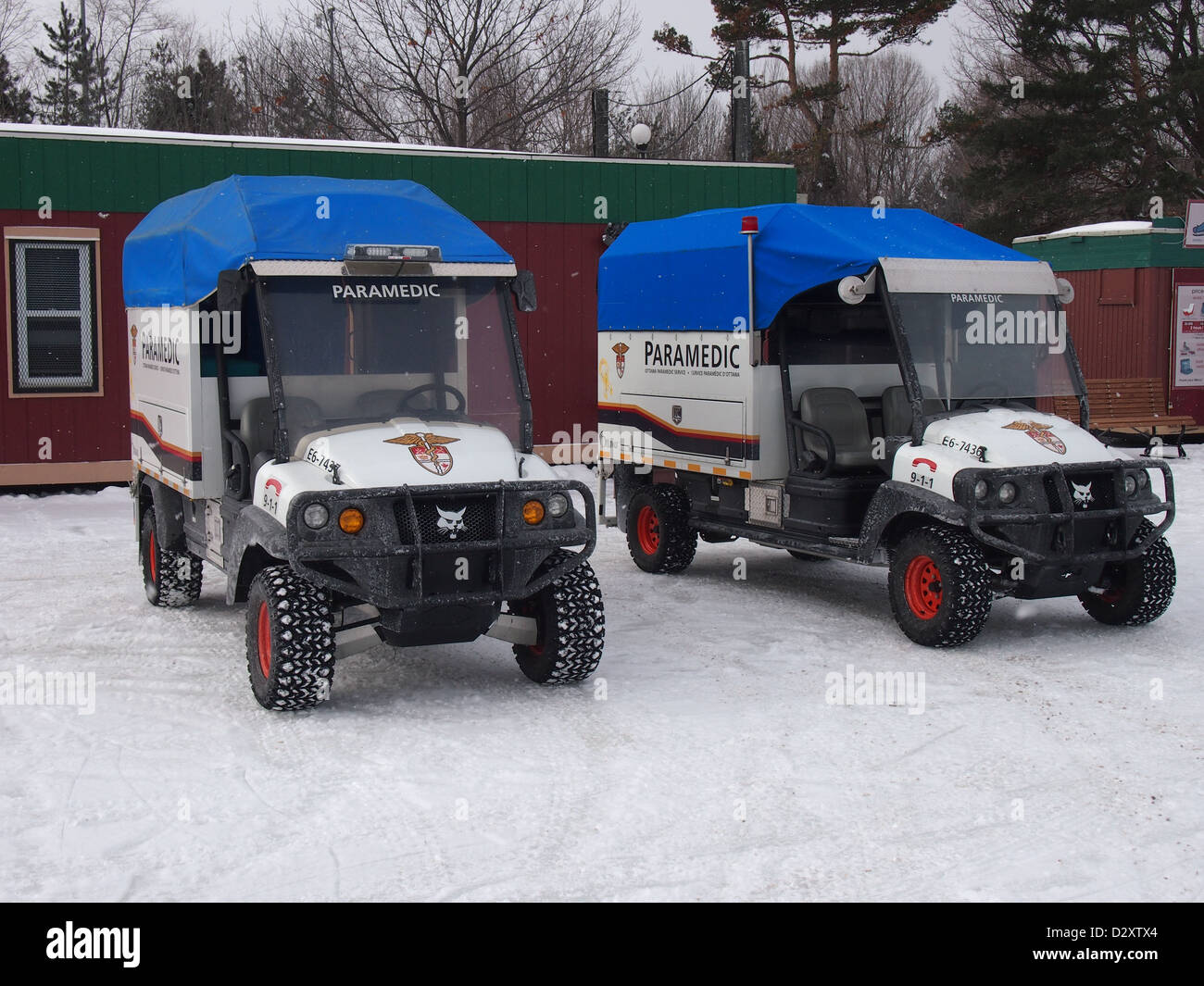 Seasonal Emergency Service vehicles Stock Photo