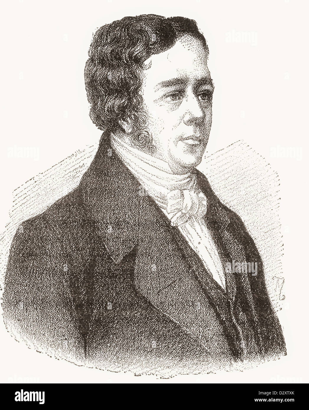 Hans Christian Ørsted or Oersted, 1777 –1851. Danish physicist and chemist. Stock Photo