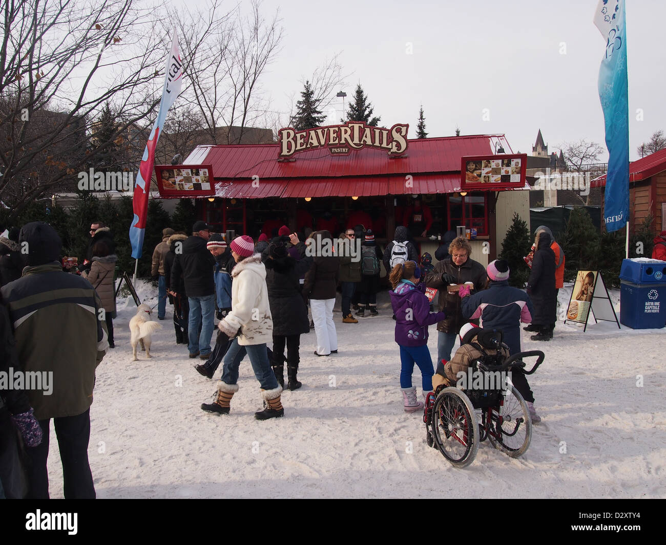Beavertails booth on Rideau Canal Skateway Stock Photo