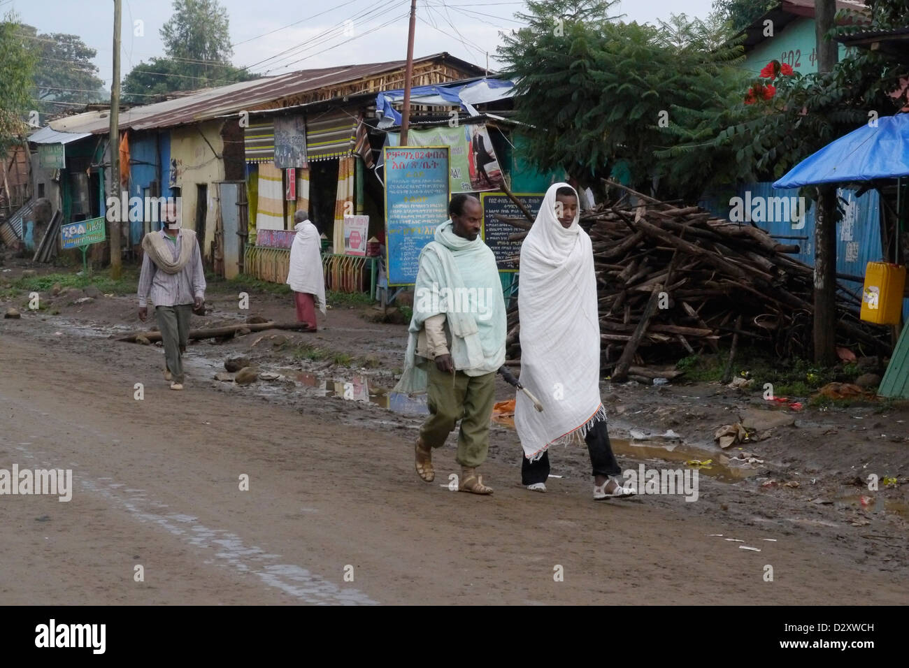 ethiopia street scenes rainy day chagni beni shangul gumuz region 2012 federal democratic republic horn africa Stock Photo