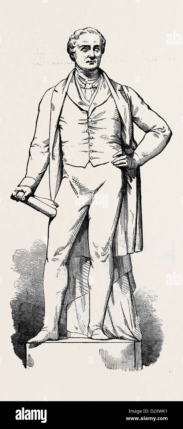 BRONZE STATUE OF THE LATE SIR ROBERT PEEL, JUST ERECTED AT THE WEST END ...
