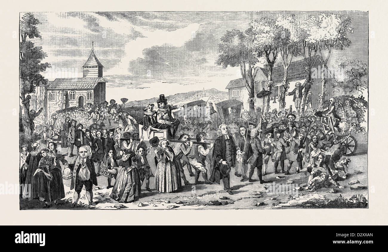 THE DUNMOW PROCESSION, JUNE 20, 1751 Stock Photo