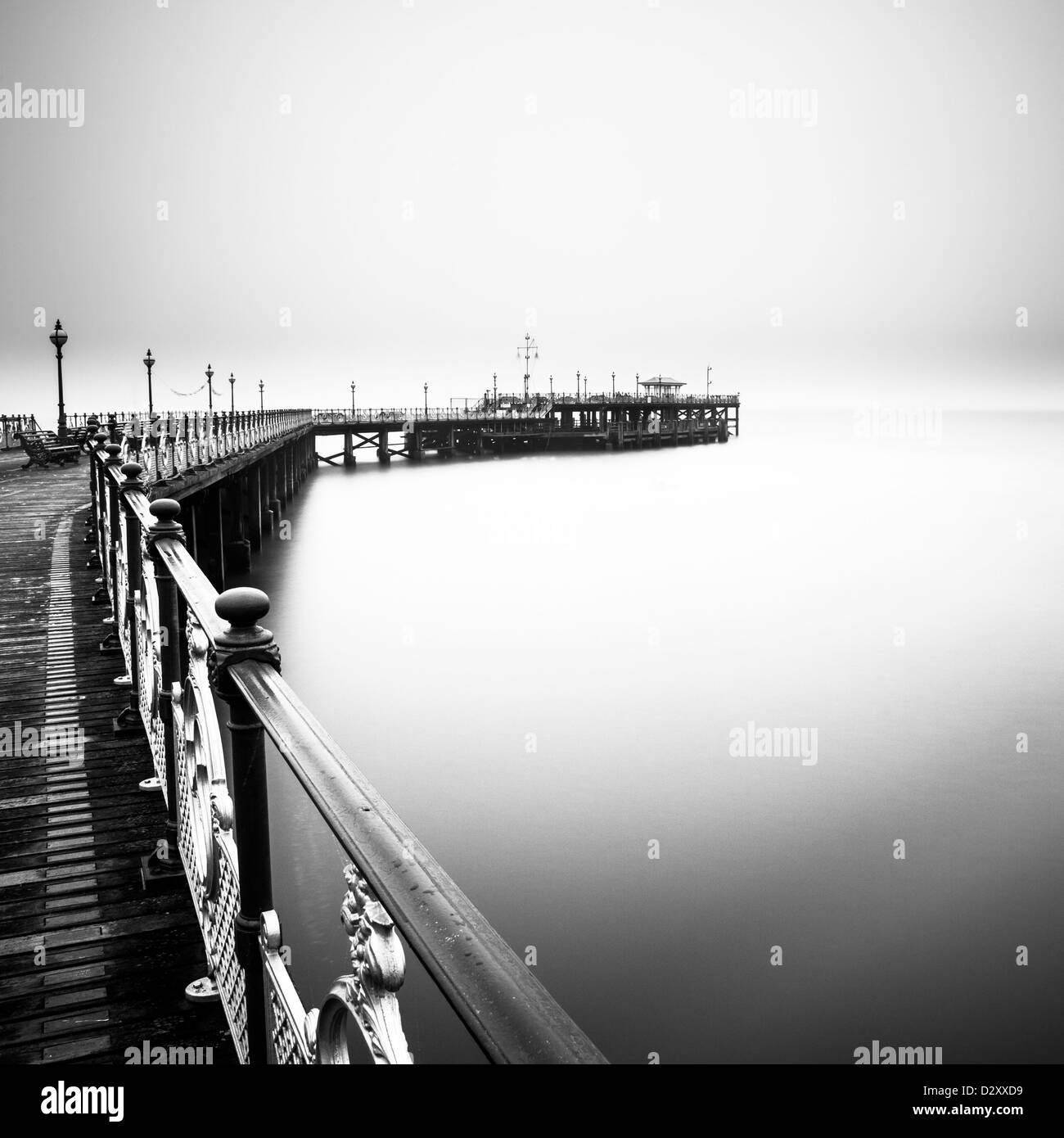 Pier railings Black and White Stock Photos & Images - Alamy