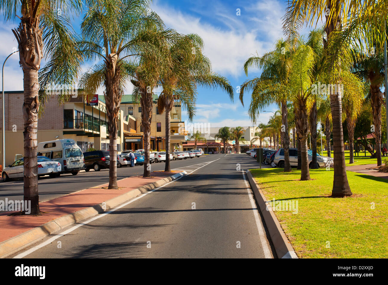 Main street of the Riverland town of Renmark in South Australia Stock