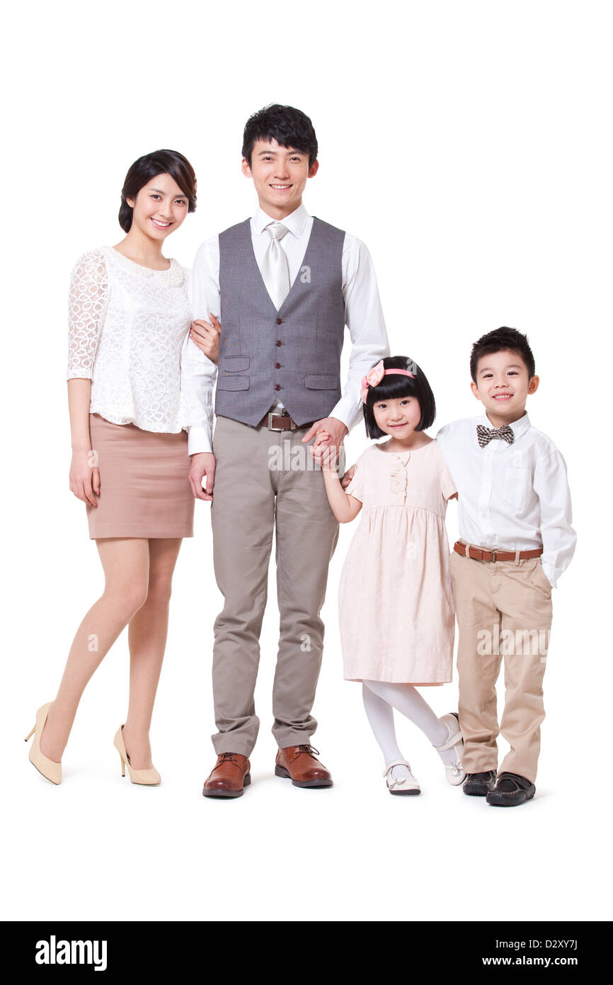 Portrait of happy young family Stock Photo - Alamy