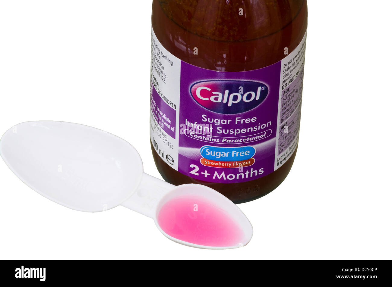Bottle Of Calpol And Dosage Spoon Stock Photo Alamy