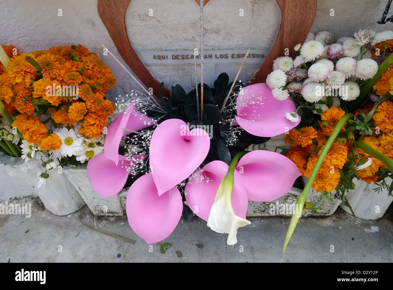 main cemetery day dead graves adorned flowers antigua fresh placed