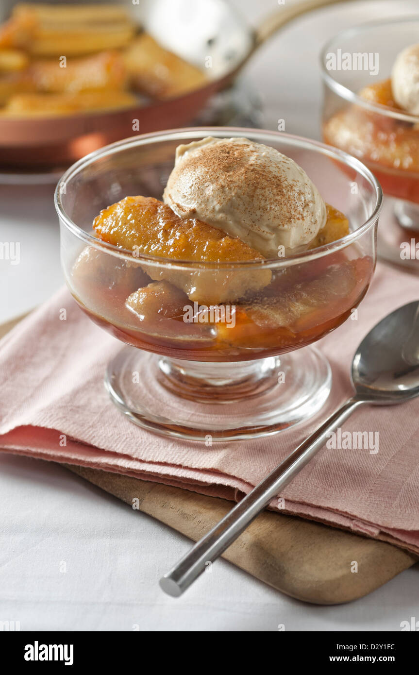 Bananas Foster with ice cream American dessert Stock Photo Alamy