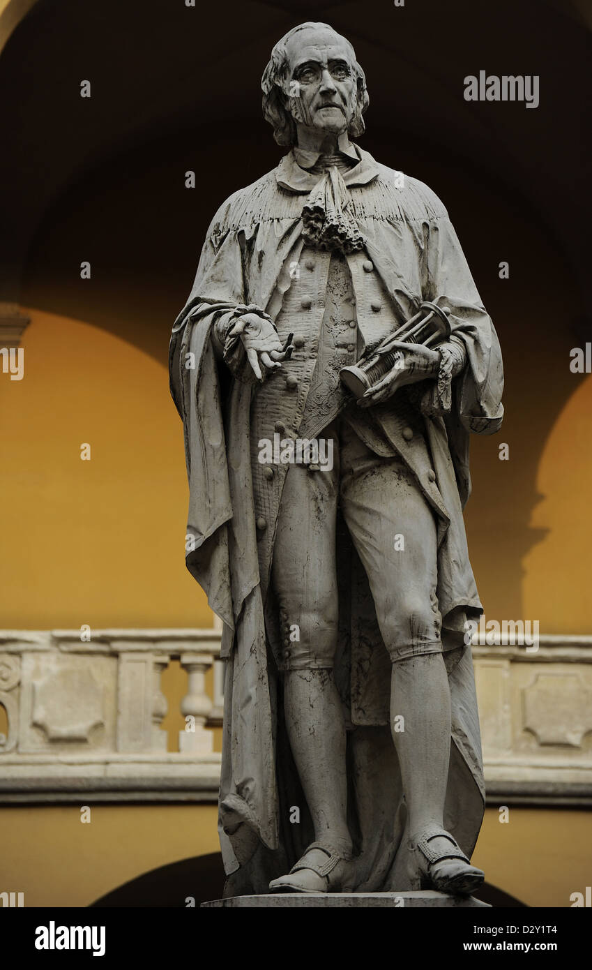 Alessandro Volta (1745-1827). Italian physicist. Statue. University of Pavia. Italy. Stock Photo